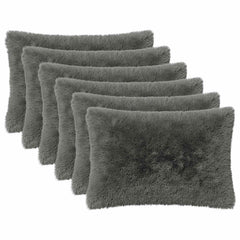 vidaXL Cushion Cover 6 pcs HEERLEN Light Grey 50 x 75 cm PV Fleece 2