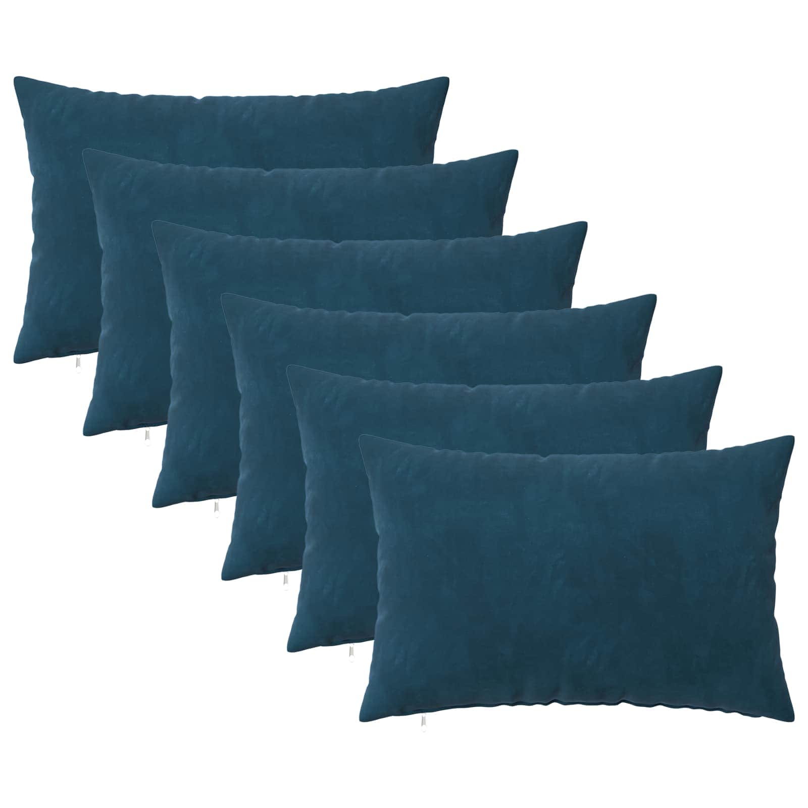 vidaXL Cushion Cover 6 pcs HEERLEN Blue 50 x 80 cm Velvet 2