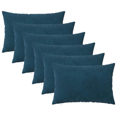 vidaXL Cushion Cover 6 pcs HEERLEN Blue 50 x 80 cm Velvet 2
