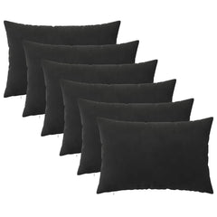 vidaXL Cushion Cover 6 pcs HEERLEN Black 50 x 80 cm Velvet 2