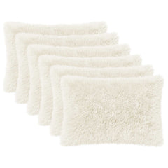 vidaXL Cushion Cover 6 pcs HEERLEN White 50 x 80 cm PV Fleece 2