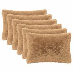 vidaXL Cushion Cover 6 pcs HEERLEN Taupe 50 x 80 cm PV Fleece 2