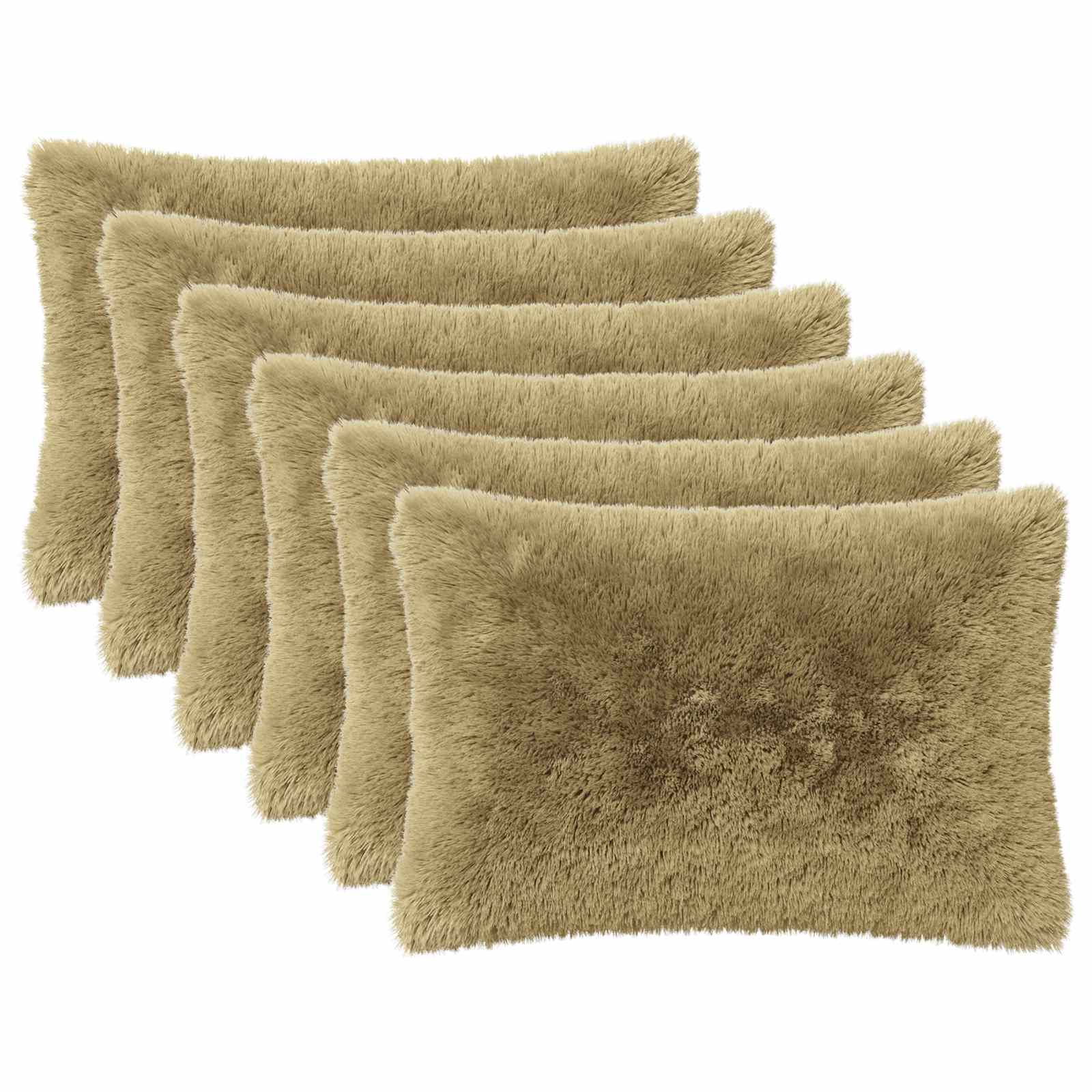 vidaXL Cushion Cover 6 pcs HEERLEN Light Green 50 x 80 cm PV Fleece 2