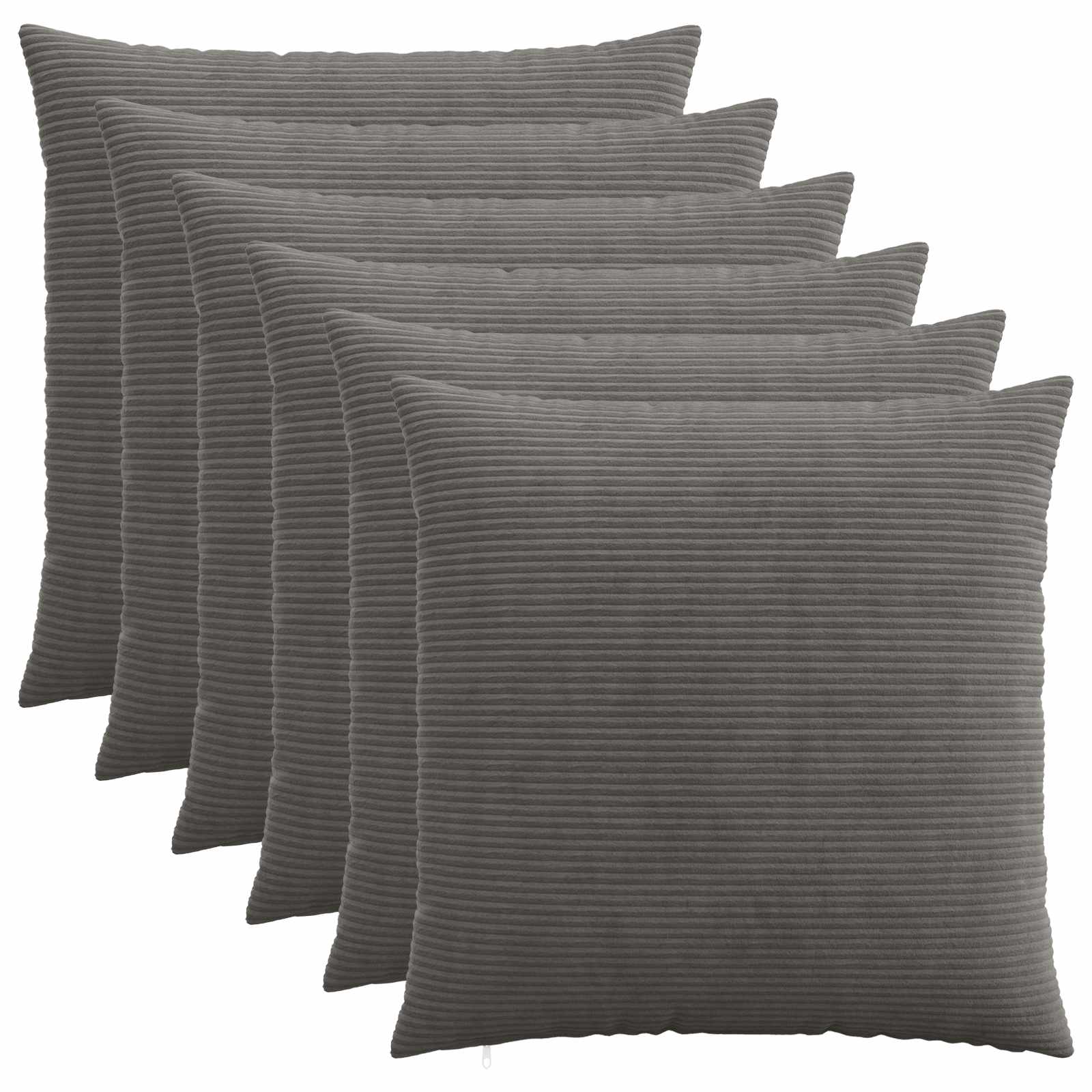 vidaXL Cushion Cover 6 pcs HEERLEN Dark Grey 55 x 55 cm Corduroy 1