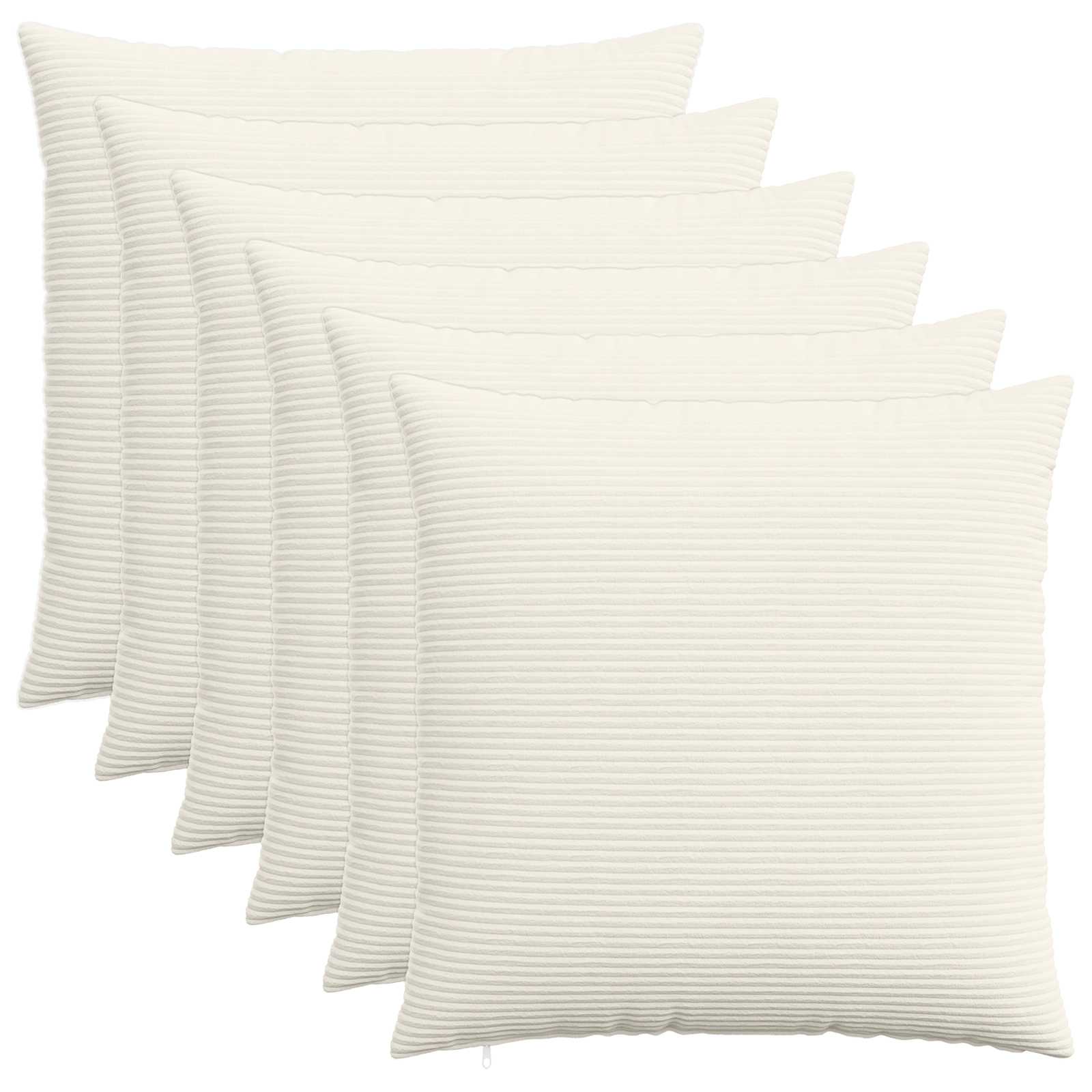 vidaXL Cushion Cover 6 pcs HEERLEN Cream 55 x 55 cm Corduroy 1