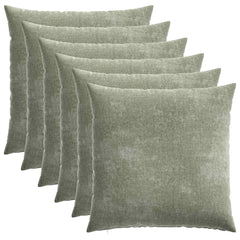 vidaXL Cushion Cover 6 pcs HEERLEN Green 55 x 55 cm Chenille Fabric 2
