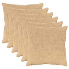 vidaXL Cushion Cover 6 pcs HEERLEN Cream 55 x 55 cm Faux Rabbit Fur 2