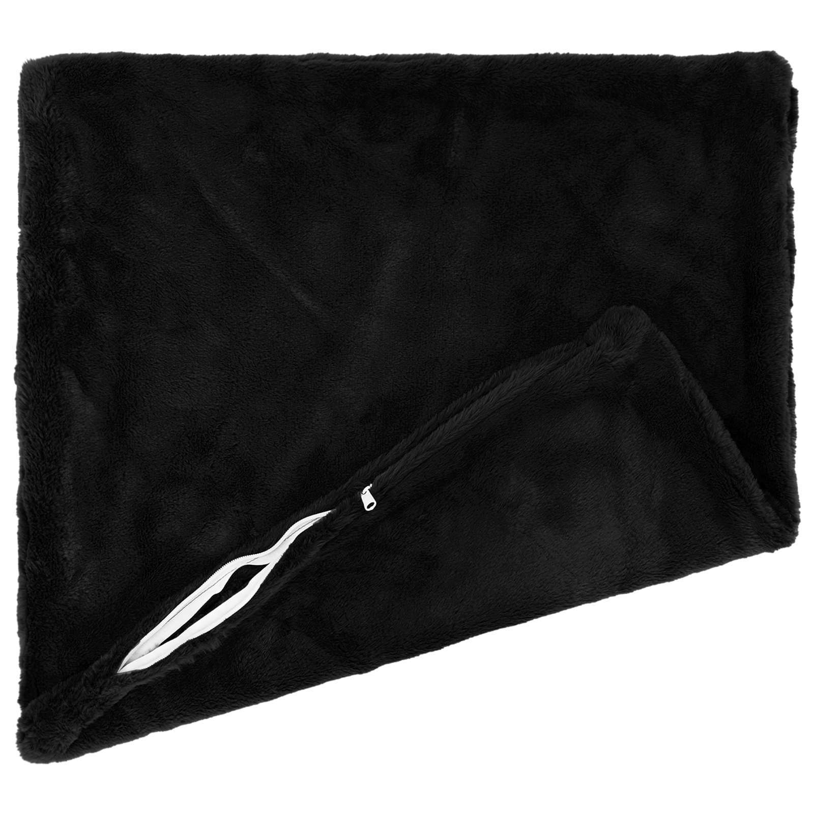 vidaXL Cushion Cover 6 pcs HEERLEN Black 55 x 55 cm Faux Rabbit Fur 4