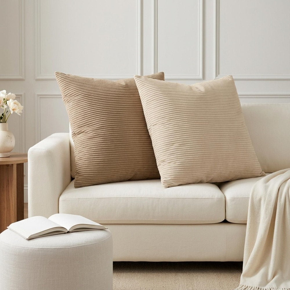 vidaXL Cushion Cover 6 pcs HEERLEN Taupe 80 x 80 cm Corduroy 1