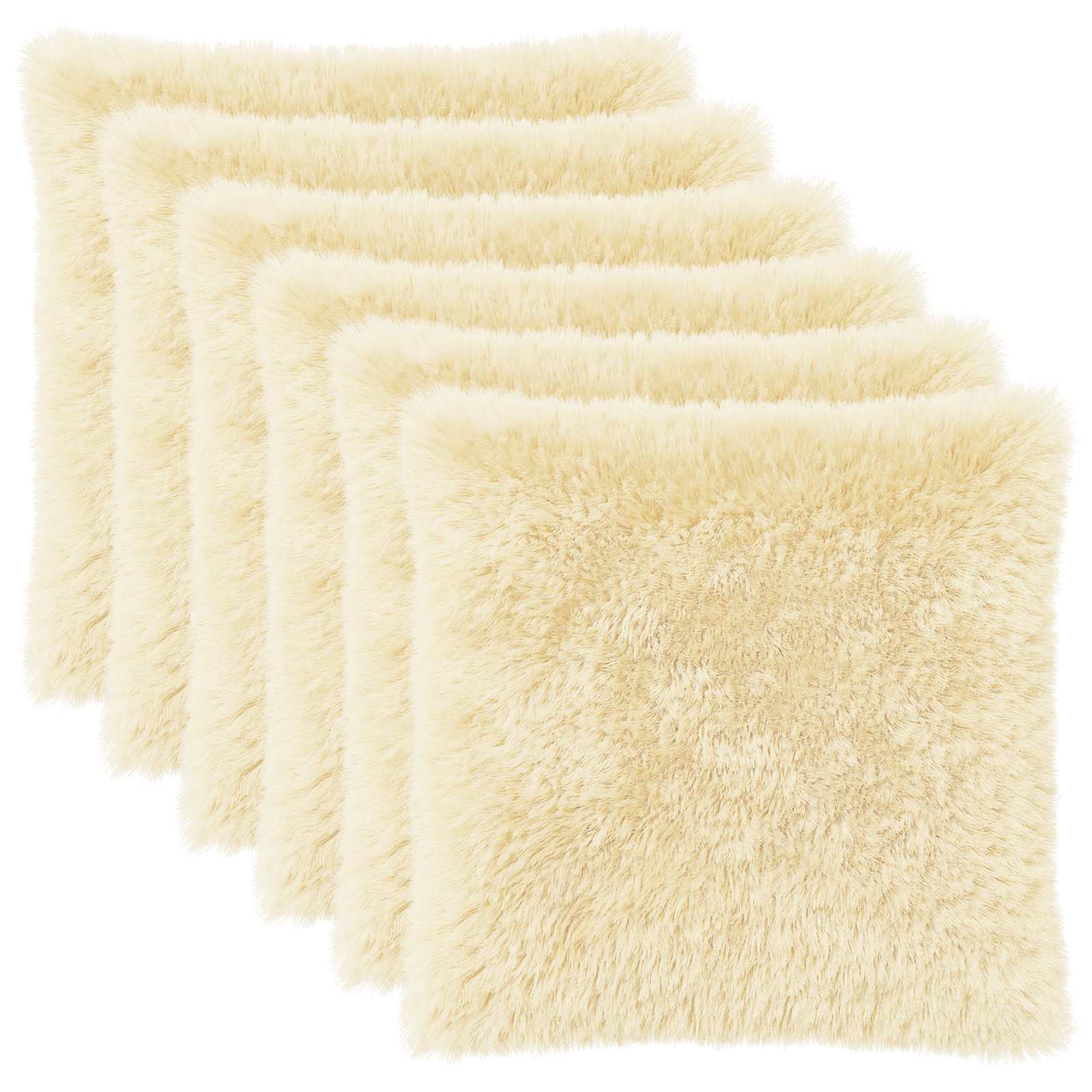 vidaXL Cushion Cover 6 pcs HEERLEN Cream 65 x 65 cm PV Fleece 2