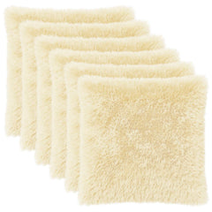 vidaXL Cushion Cover 6 pcs HEERLEN Cream 65 x 65 cm PV Fleece 2