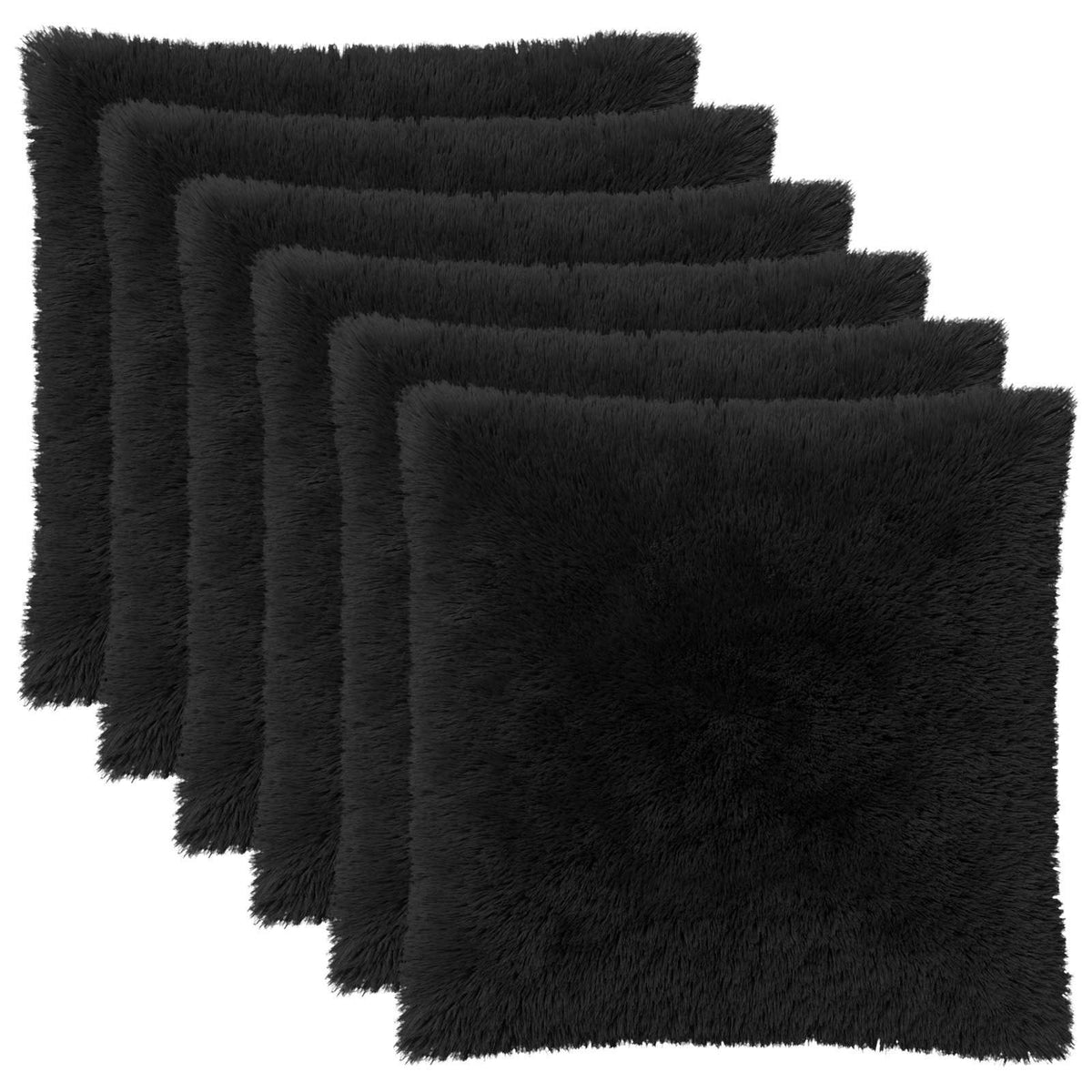 Cushion Cover HEERLEN PV Fleece 6 pcs Black