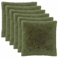 vidaXL Cushion Cover 6 pcs HEERLEN Green 65 x 65 cm PV Fleece 2