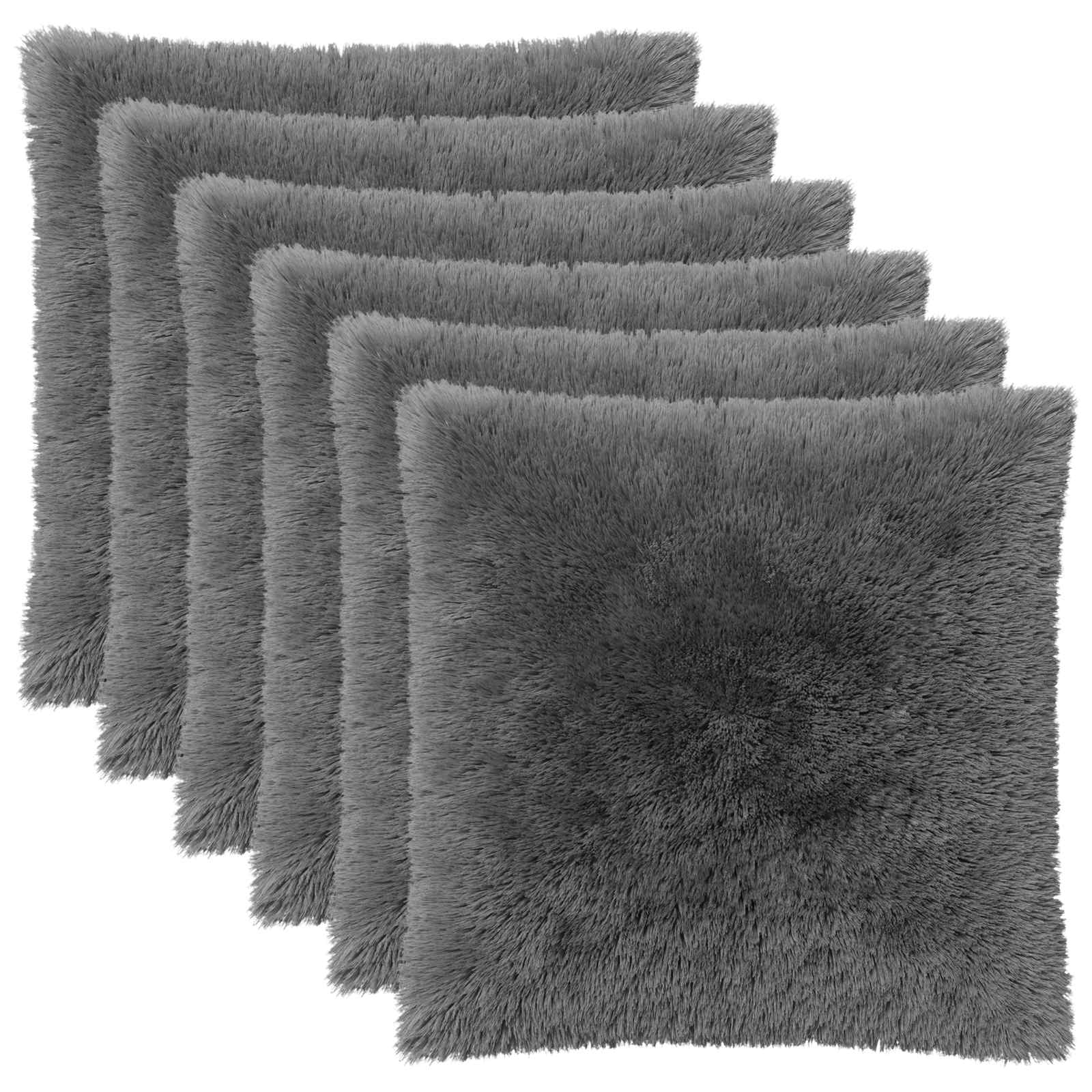 vidaXL Cushion Cover 6 pcs HEERLEN Light Grey 65 x 65 cm PV Fleece 2