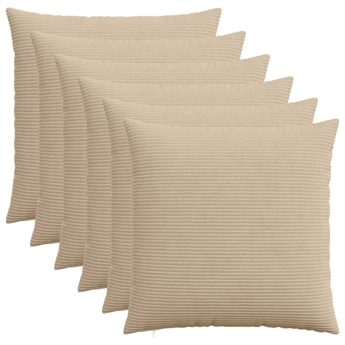vidaXL Cushion Cover 6 pcs HEERLEN Taupe 80 x 80 cm Corduroy 2