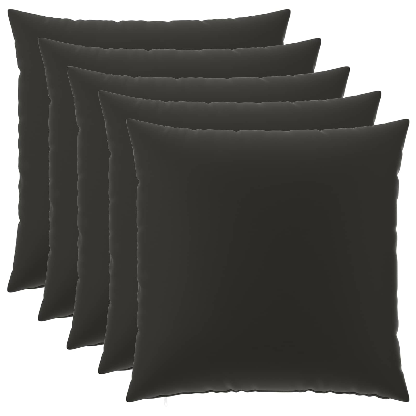 vidaXL Cushion Cover 6 pcs HEERLEN Black 80 x 80 cm Polyester 2
