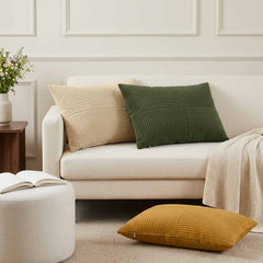 Cushion Cover ALMELO 50 x 75 cm Corduroy 6 pcs Green