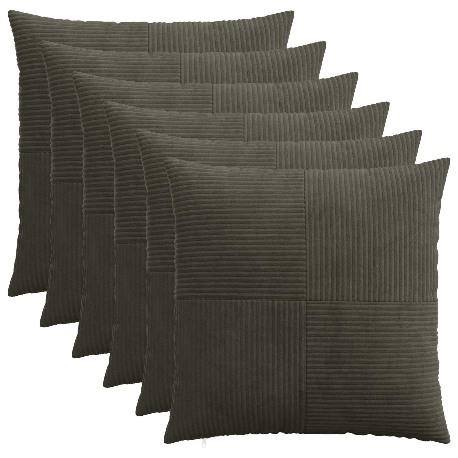 vidaXL Cushion Cover 6 pcs ALMELO Anthracite 55 x 55 cm Corduroy 1