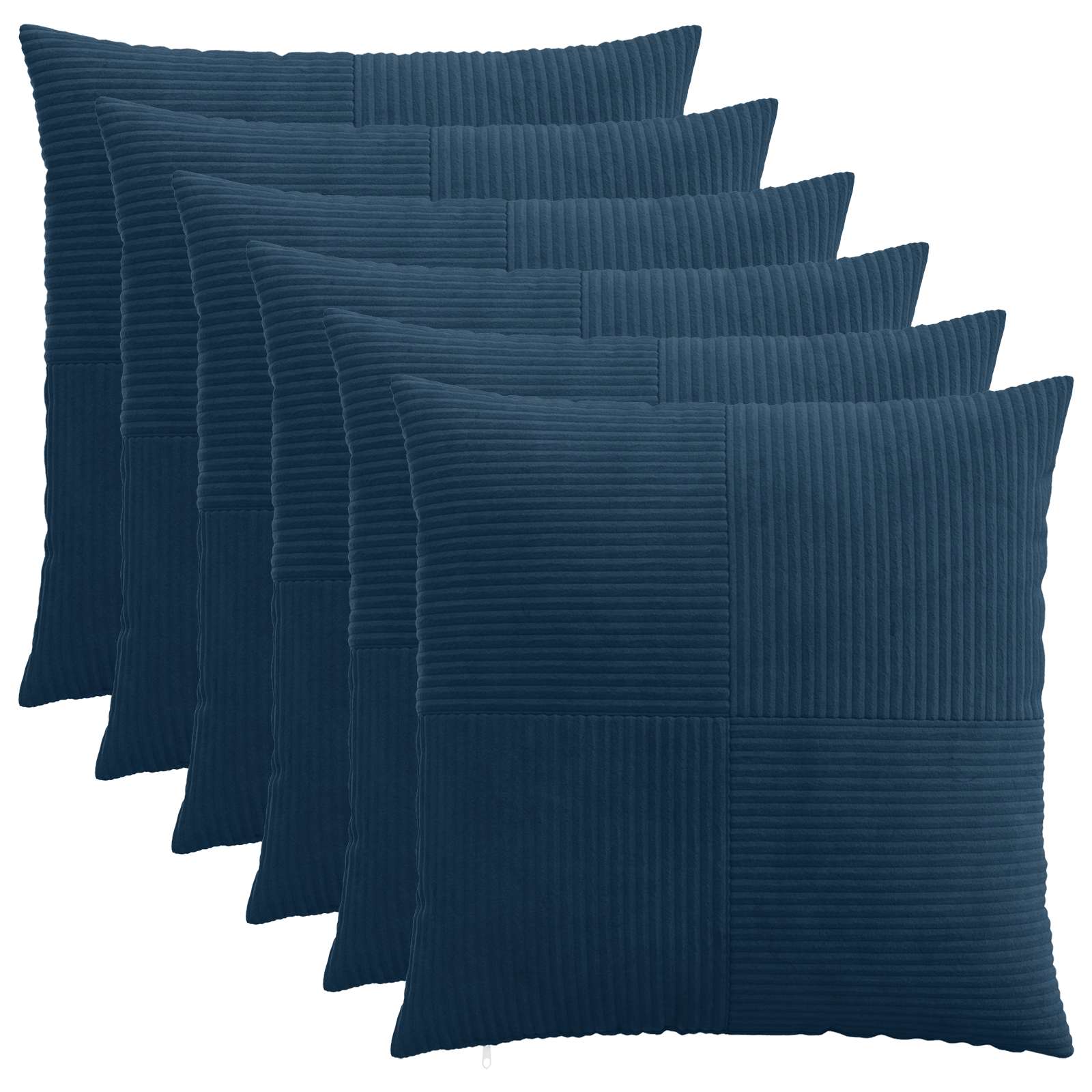vidaXL Cushion Cover 6 pcs ALMELO Navy Blue 55 x 55 cm Corduroy 1