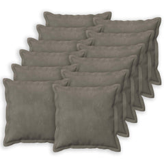 vidaXL Cushion Cover 12 pcs HOUTEN Light Grey 40 x 40 cm Velvet 2