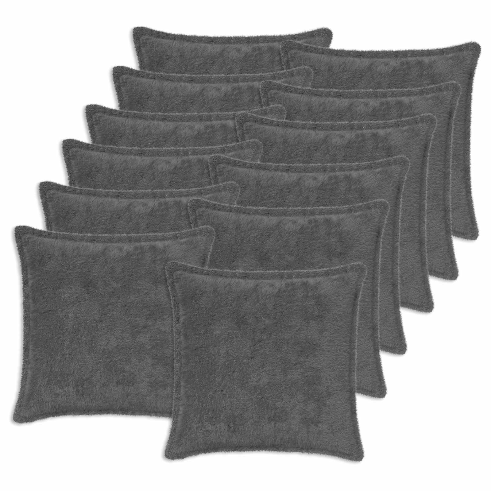 vidaXL Cushion Cover 12 pcs HOUTEN Dark Grey 40 x 40 cm 2