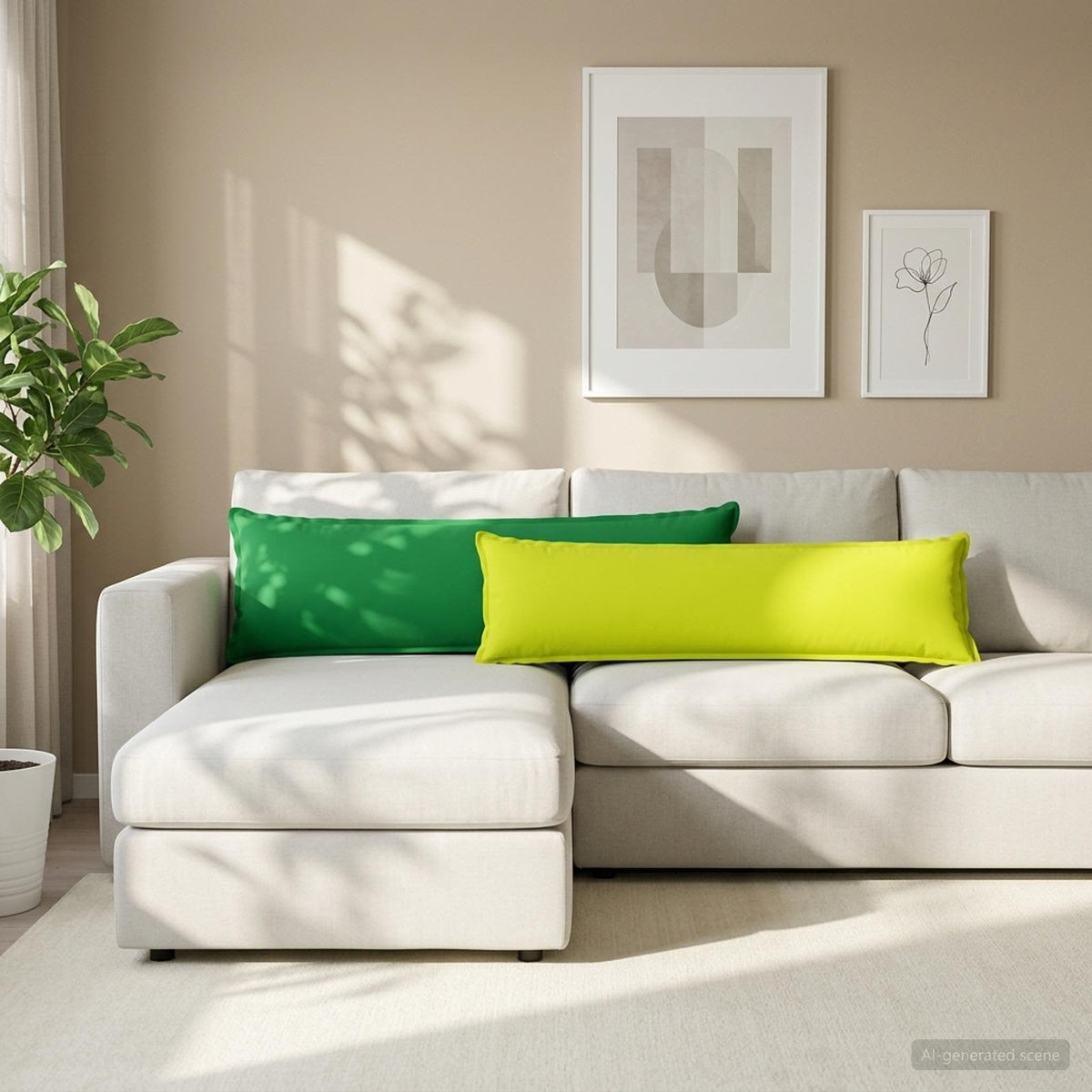 vidaXL Cushion with Pillow HOUTEN Bright Green 40 x 145 cm Polyester 1