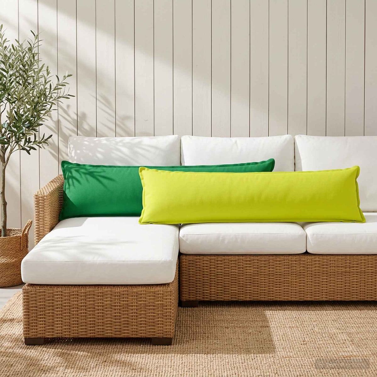 vidaXL Cushion with Pillow HOUTEN Bright Green 40 x 145 cm Polyester 3