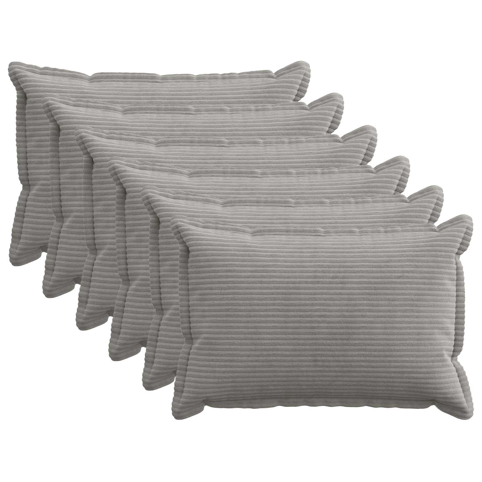 vidaXL Cushion Cover 6 pcs HOUTEN Light Grey 40 x 60 cm Corduroy 1