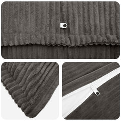 vidaXL Cushion Cover 6 pcs HOUTEN Dark Grey 40 x 60 cm Corduroy 4