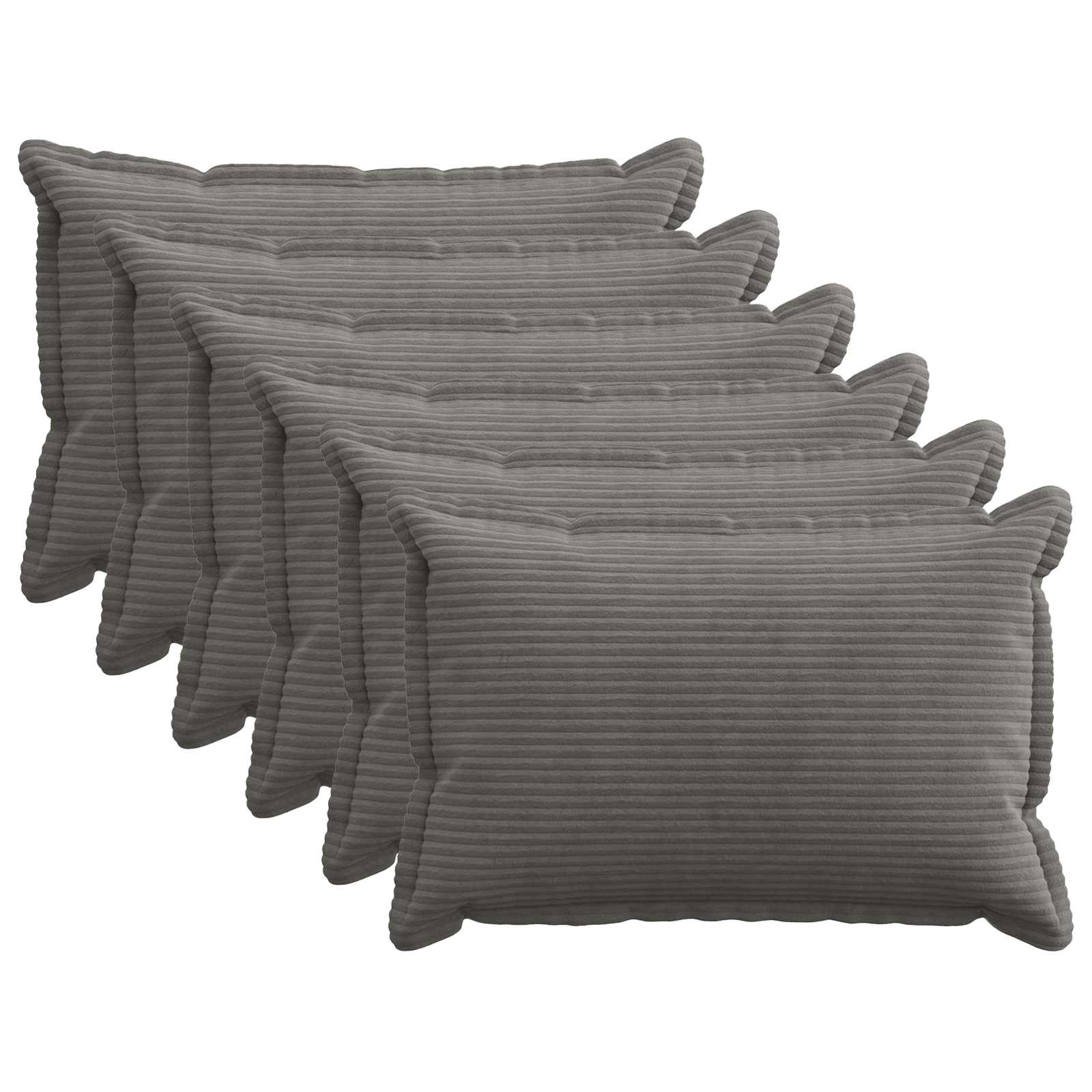 vidaXL Cushion Cover 6 pcs HOUTEN Dark Grey 40 x 60 cm Corduroy 1