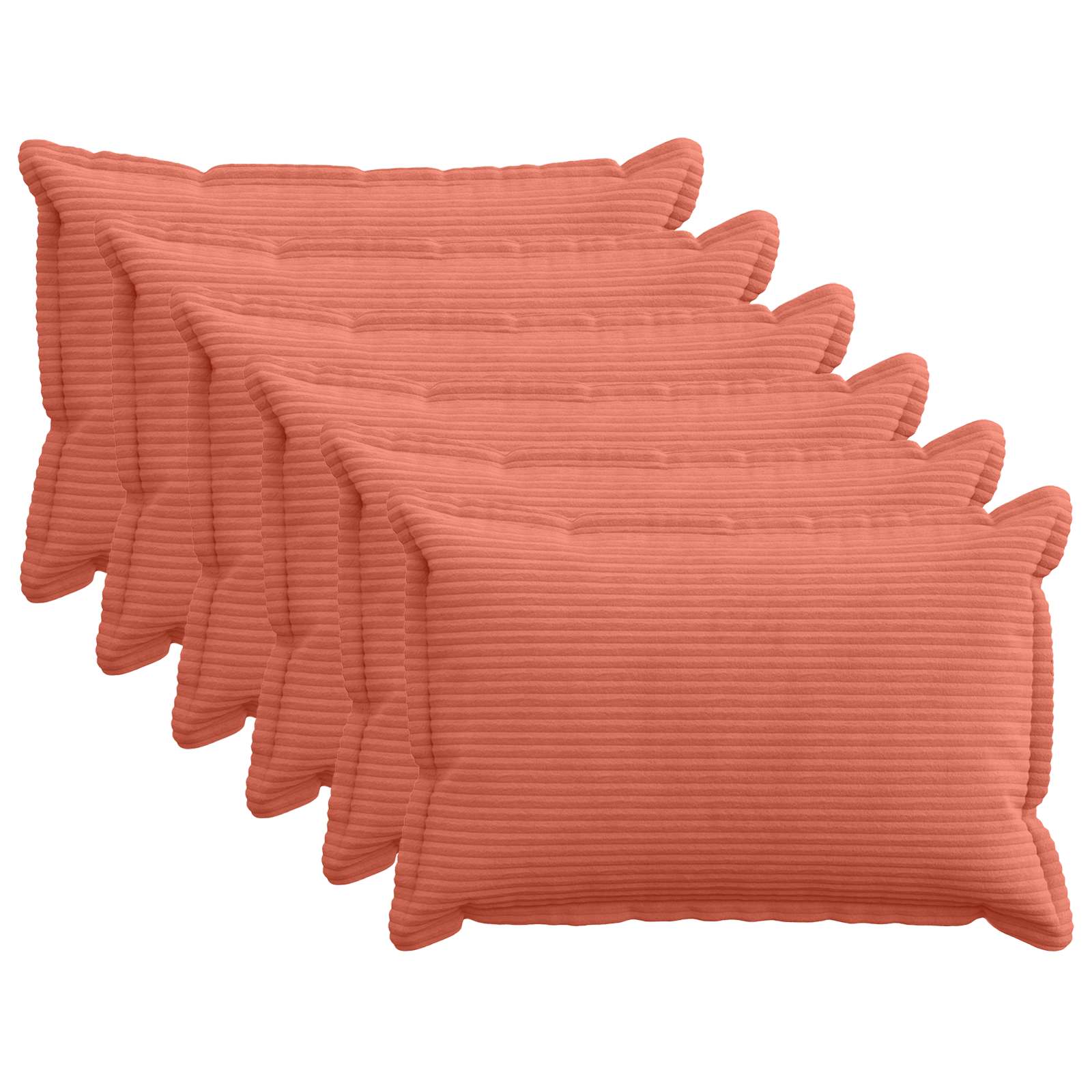 vidaXL Cushion Cover 6 pcs HOUTEN Red Orange 40 x 60 cm Corduroy 1
