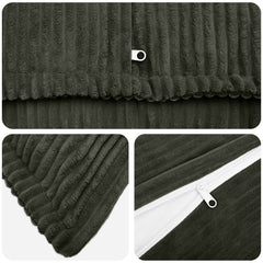 vidaXL Cushion Cover 6 pcs HOUTEN Anthracite 40 x 60 cm Corduroy 4