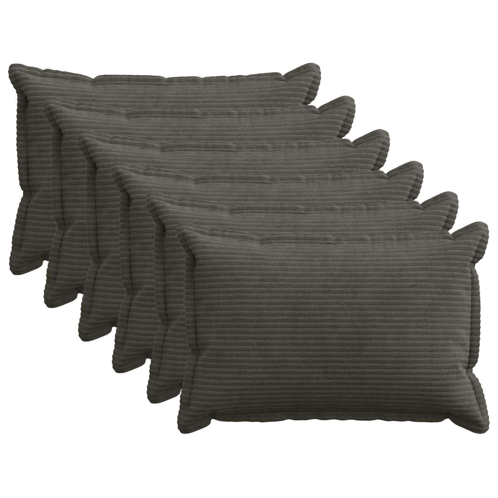 vidaXL Cushion Cover 6 pcs HOUTEN Anthracite 40 x 60 cm Corduroy 1