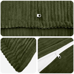 vidaXL Cushion Cover 6 pcs HOUTEN Green 40 x 60 cm Corduroy 4