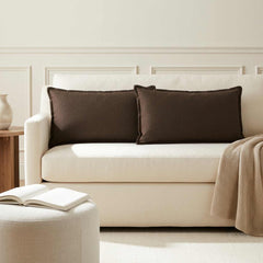 Throw Pillow HOUTEN Faux Linen Brown