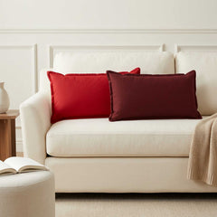 Throw Pillow HOUTEN Faux Linen red