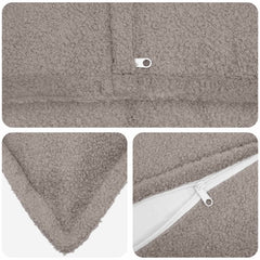 vidaXL Cushion Cover 6 pcs HOUTEN Light Grey 40 x 70 cm Bouclé 4