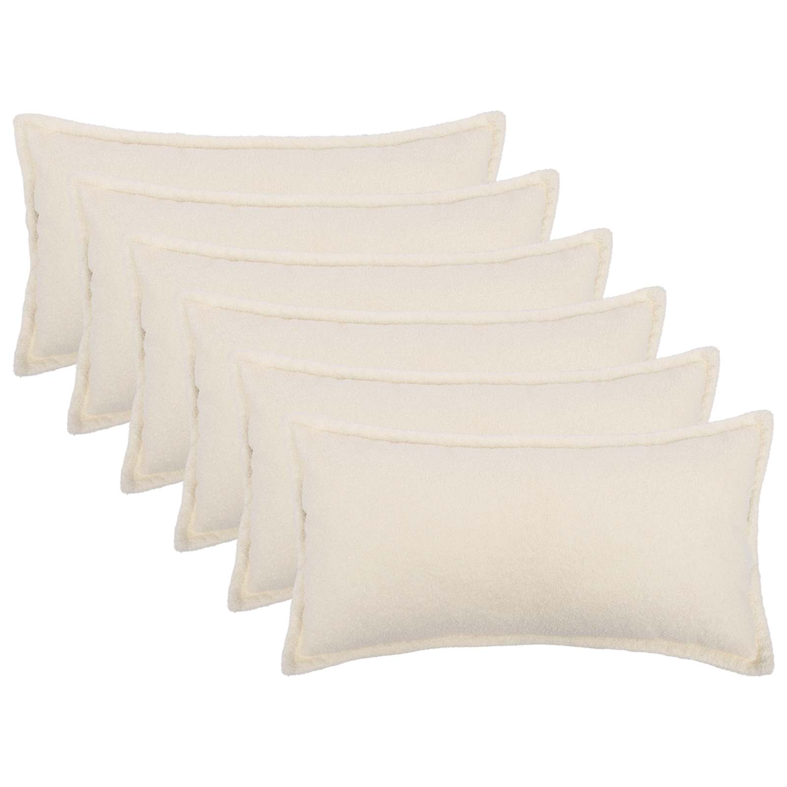 vidaXL Cushion Cover 6 pcs HOUTEN Cream 40 x 70 cm Bouclé 1