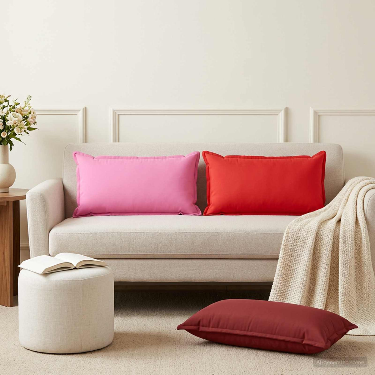 Throw Pillow HOUTEN Polyester Pink