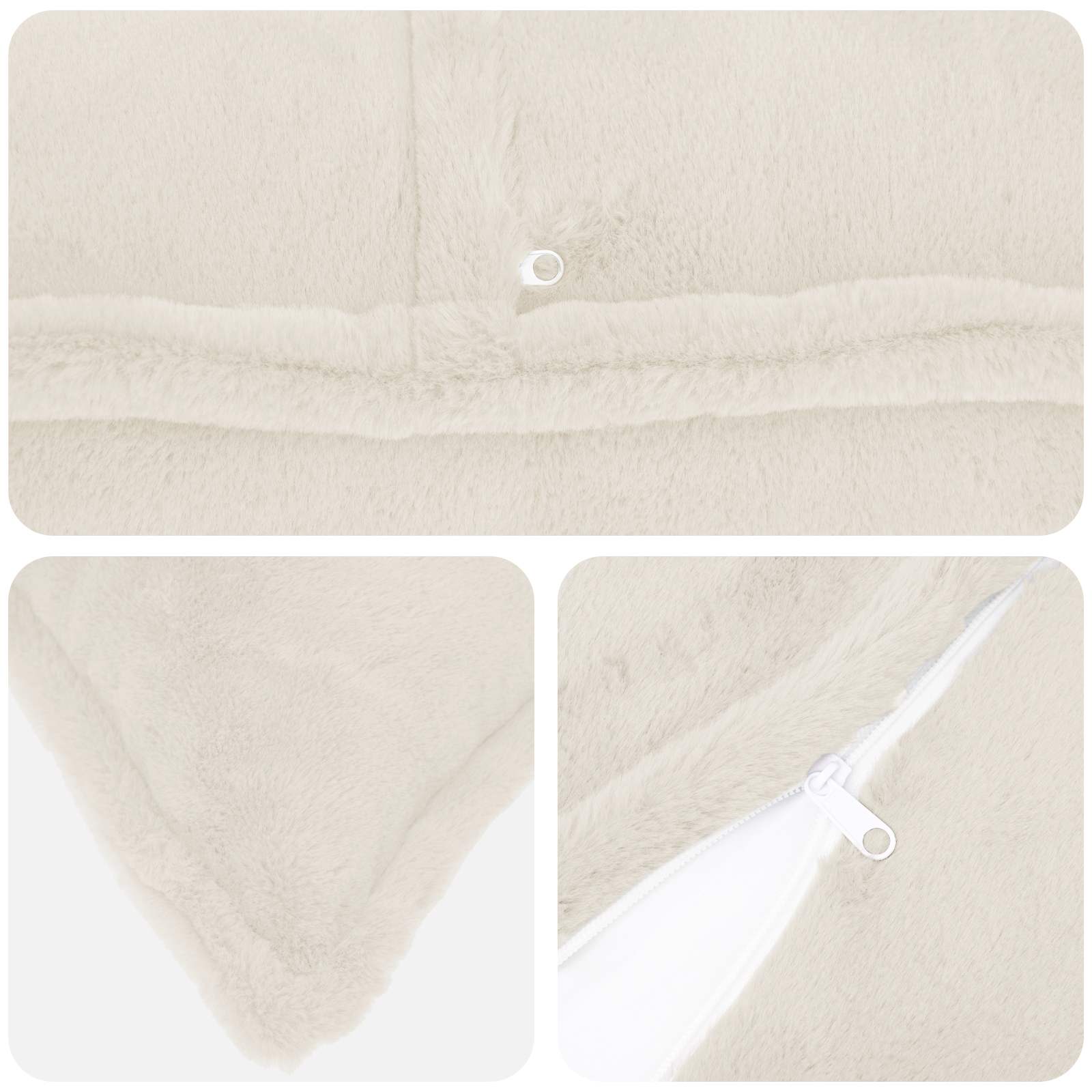 vidaXL Cushion Cover 6 pcs HOUTEN White 40 x 70 cm Faux Rabbit Fur 5
