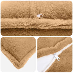 vidaXL Cushion Cover 6 pcs HOUTEN Taupe 40 x 70 cm Faux Rabbit Fur 5