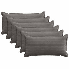 Cushion Cover HOUTEN 40 x 80 cm Corduroy 6 pcs Dark grey