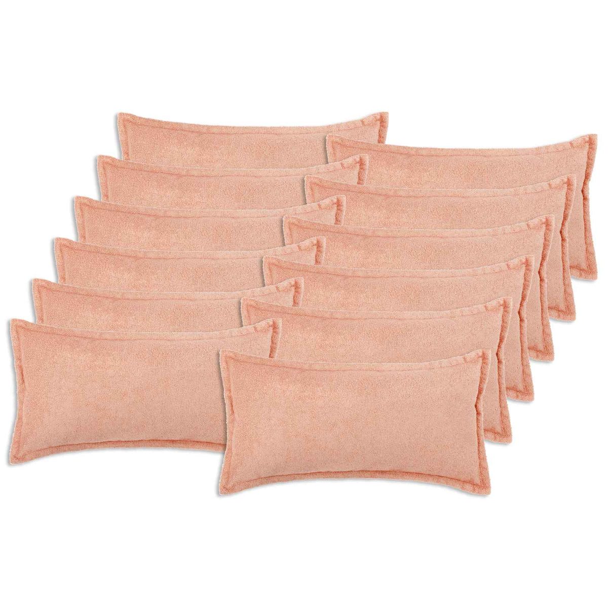 vidaXL Cushion Cover 12 pcs HOUTEN Pink 40 x 80 cm Bouclé 2