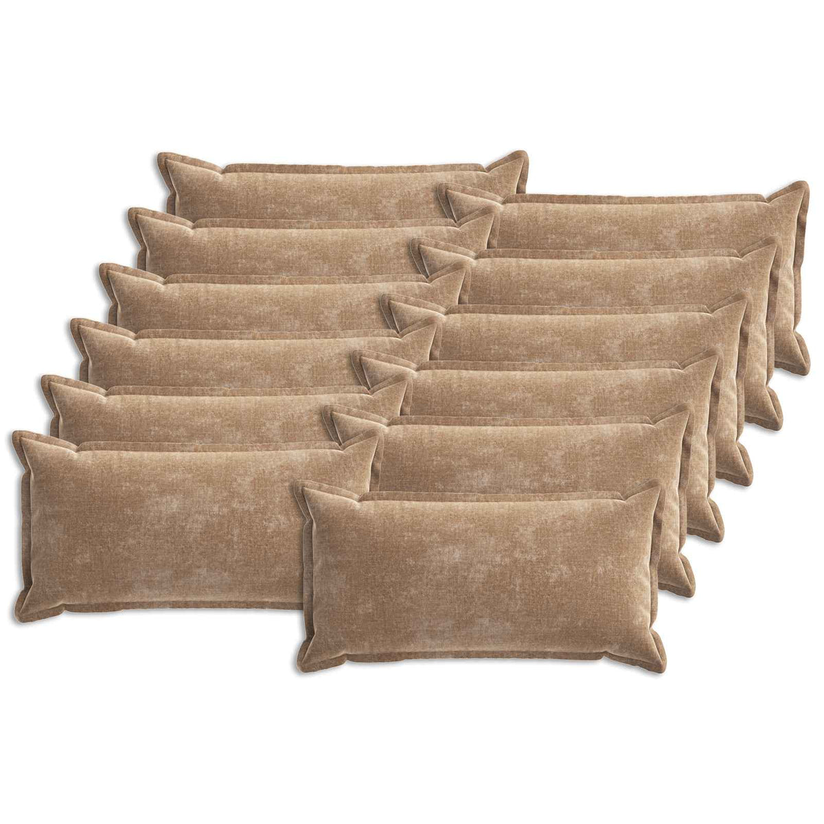 vidaXL Cushion Cover 12 pcs HOUTEN Brown 40 x 80 cm Chenille Fabric 2