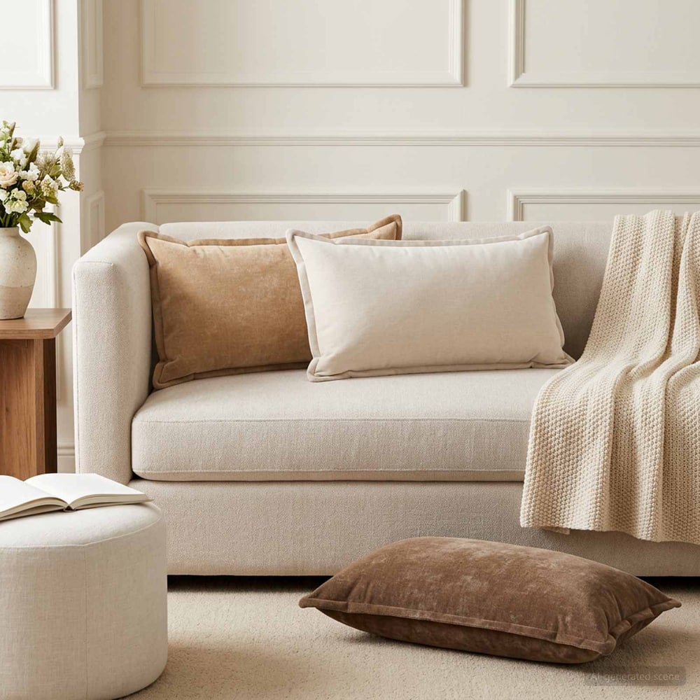 Cushion Cover HOUTEN Brown Chenille Fabric