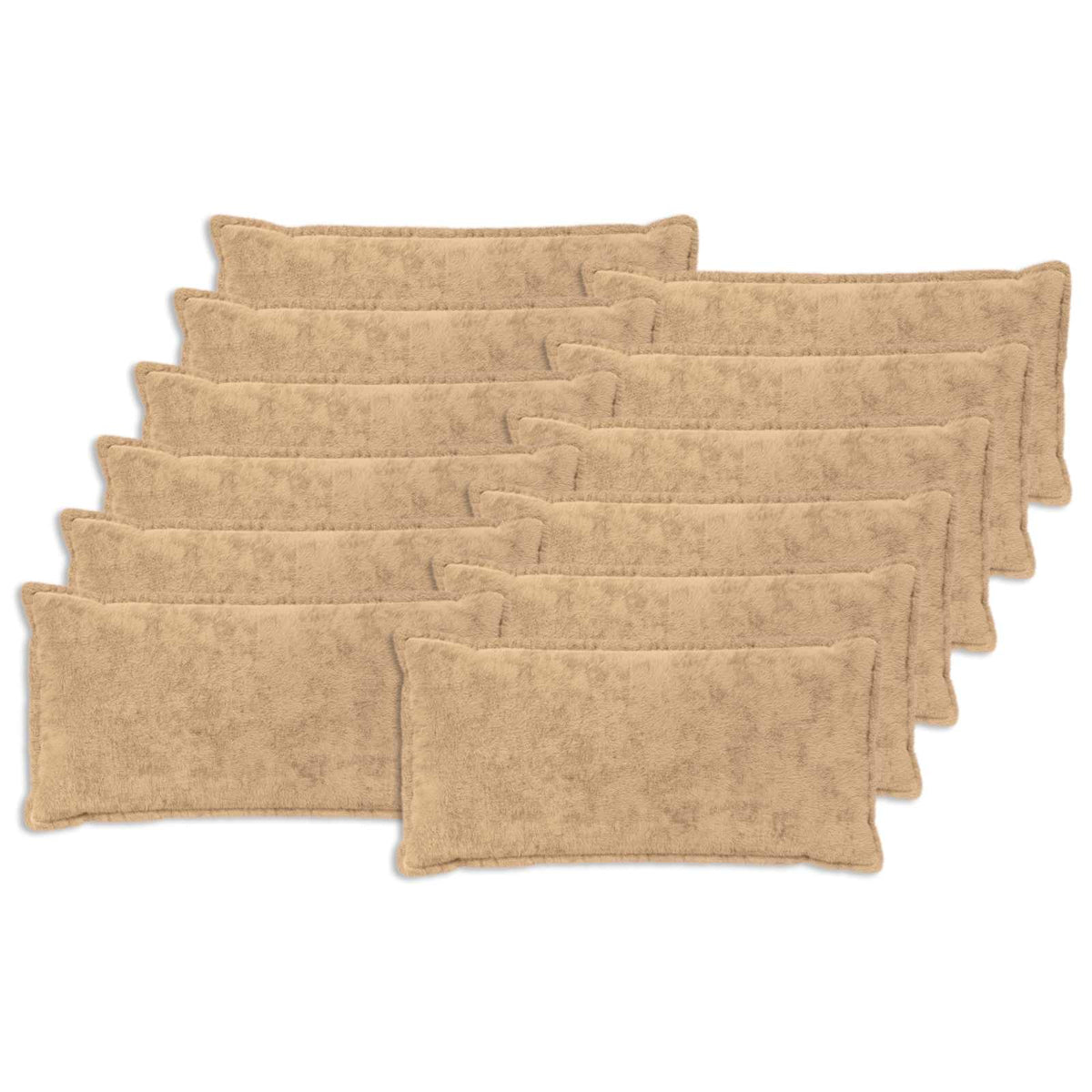 vidaXL Cushion Cover 12 pcs HOUTEN Cream 40 x 80 cm Faux Rabbit Fur 2