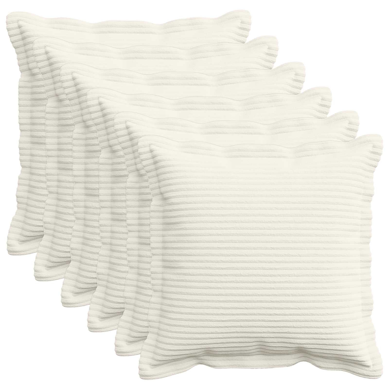 vidaXL Cushion Cover 6 pcs HOUTEN Cream 45 x 45 cm Corduroy 1