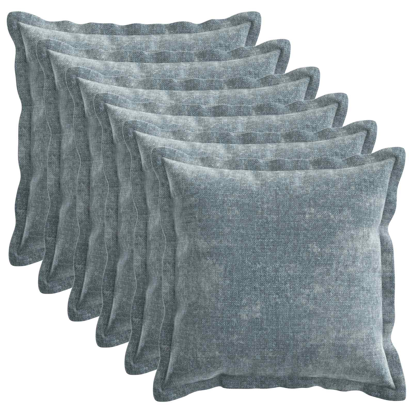 vidaXL Cushion Cover 6 pcs HOUTEN Light Blue 45 x 45 cm 2