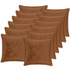 vidaXL Cushion Cover 12 pcs HOUTEN Light Brown 45 x 45 cm Flannel 2