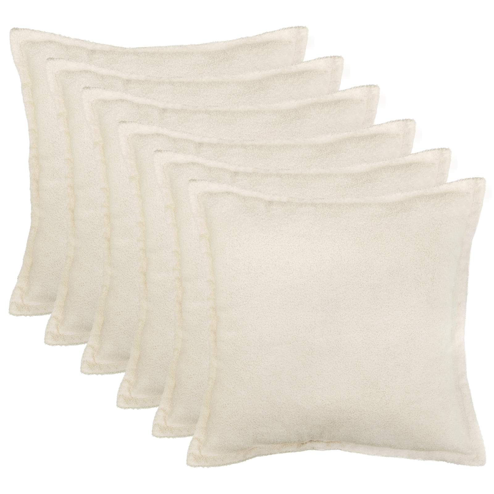 vidaXL Cushion Cover 6 pcs HOUTEN Cream 50 x 50 cm Bouclé 1